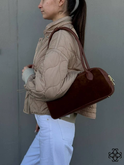 Suede leather shoulder bag 80159