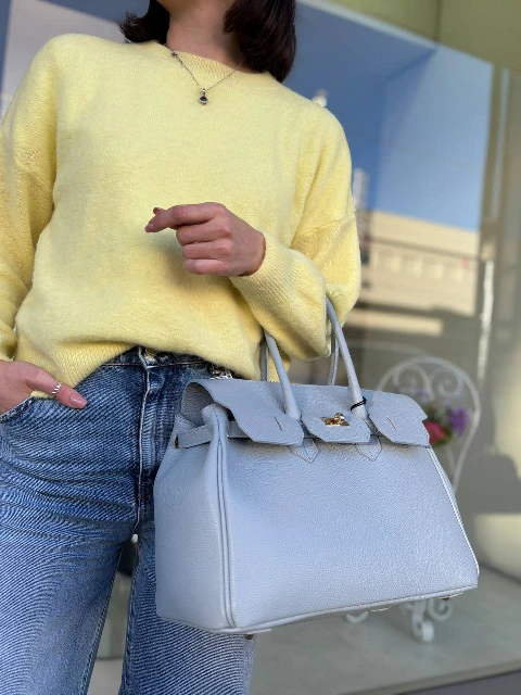 Leather handbag 95666