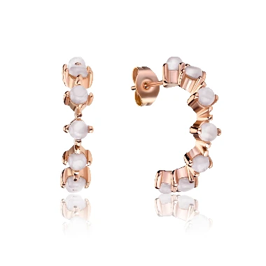 Rotu auskari Wave in Rose Gold