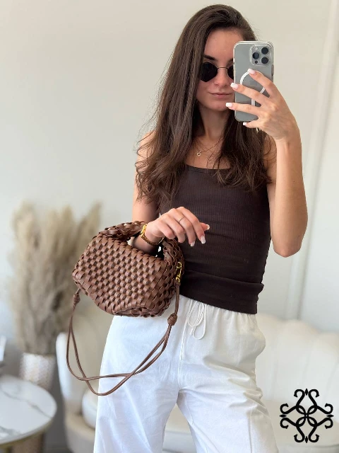 Leather handbag 80451