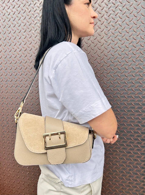 Leather shoulder bag 80259