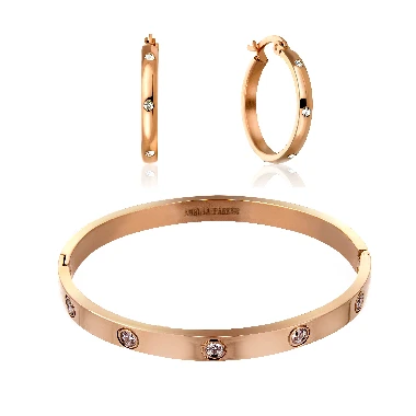 Rotu komplekts Raindrop Set in Rose Gold AS008R